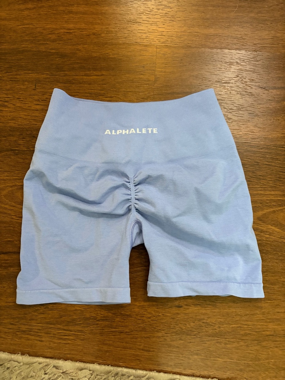 Alphalete Light Blue Seamless High-Rise Bike Shorts - Picture 2 of 3